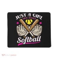 Softball Just A Girl Who Loves Softball Softball Player Mousepad thumb 0
