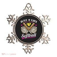 Softball Just A Girl Who Loves Softball Softball Player Ornament thumb 0