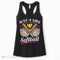 Softball Just A Girl Who Loves Softball Softball Player Women's Tank Top thumb 0