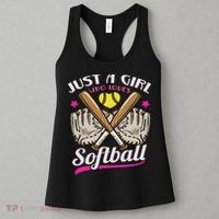 Softball Just A Girl Who Loves Softball Softball Player Women's Tank Top thumb 3