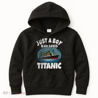 Ship Just A Boy Who Loves Titanic Boat Titanic Kids Hoodie thumb 0