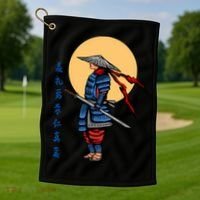 Samurai Japanese Art Martial Arts Gift Golf Towel thumb 1