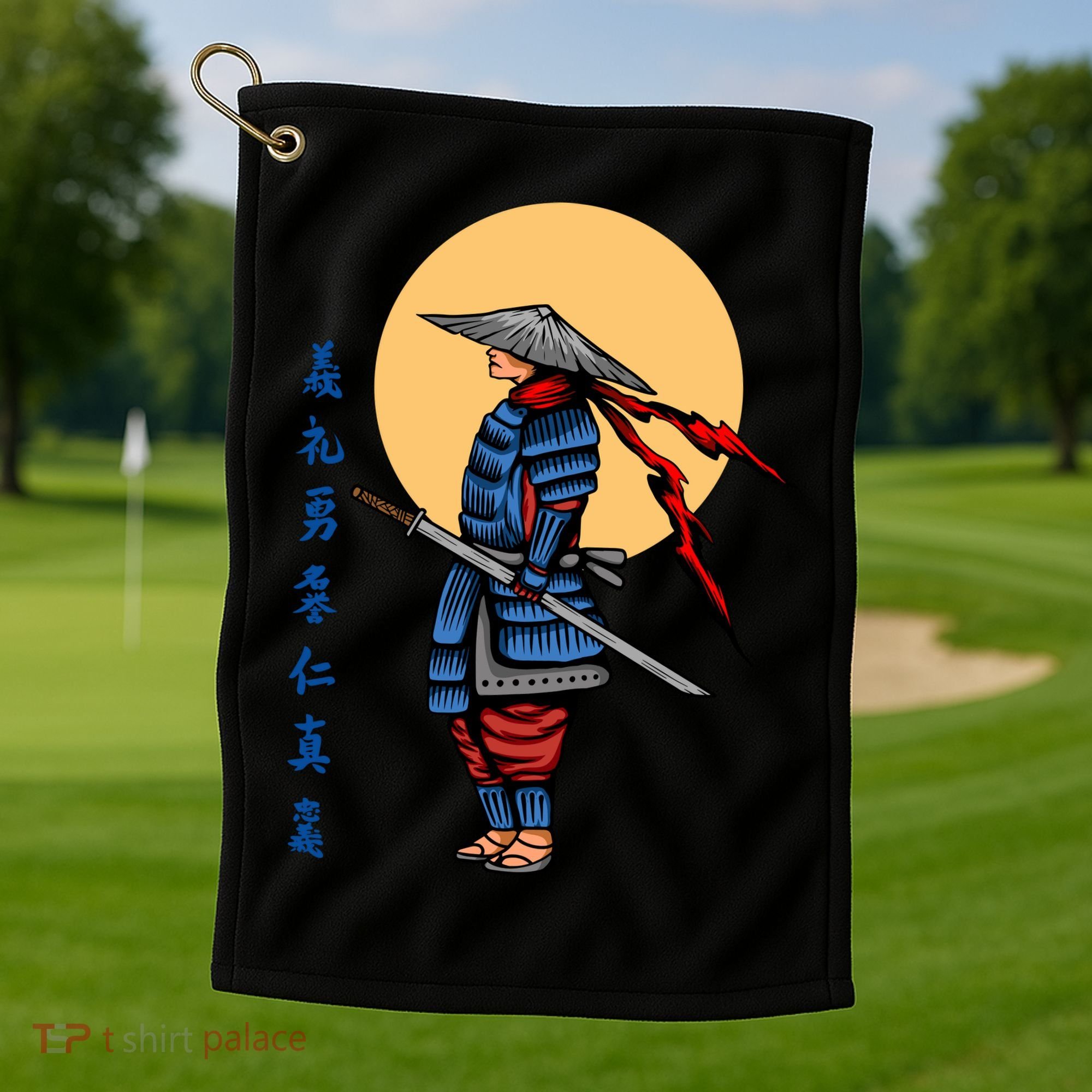 Samurai Japanese Art Martial Arts Gift Golf Towel