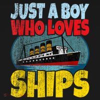 Ship Just A Boy Who Loves Ships Boat Titanic Boys Toddler Long Sleeve Shirt thumb 2