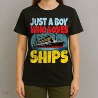 Ship Just A Boy Who Loves Ships Boat Titanic Boys Toddler T-Shirt thumb 4
