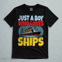 Ship Just A Boy Who Loves Ships Boat Titanic Boys Toddler T-Shirt thumb 5