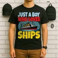 Ship Just A Boy Who Loves Ships Boat Titanic Boys Toddler T-Shirt thumb 6