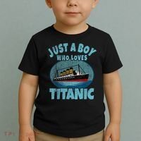 Ship Just A Boy Who Loves Titanic Boat Titanic Toddler T-Shirt thumb 2