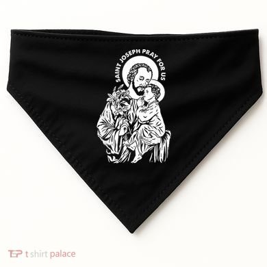 St Joseph and Jesus Pray for Us Catholic Saints USA-Made Doggie Bandana