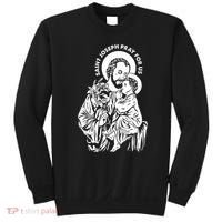 St Joseph and Jesus Pray for Us Catholic Saints Sweatshirt thumb 0