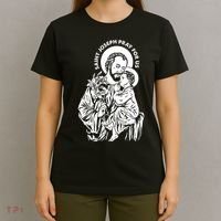 St Joseph and Jesus Pray for Us Catholic Saints T-Shirt thumb 4