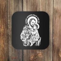 St Joseph and Jesus Pray for Us Catholic Saints Coaster thumb 0