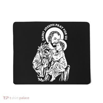 St Joseph and Jesus Pray for Us Catholic Saints Mousepad