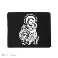 St Joseph and Jesus Pray for Us Catholic Saints Mousepad thumb 0