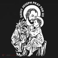 St Joseph and Jesus Pray for Us Catholic Saints Mousepad thumb 1