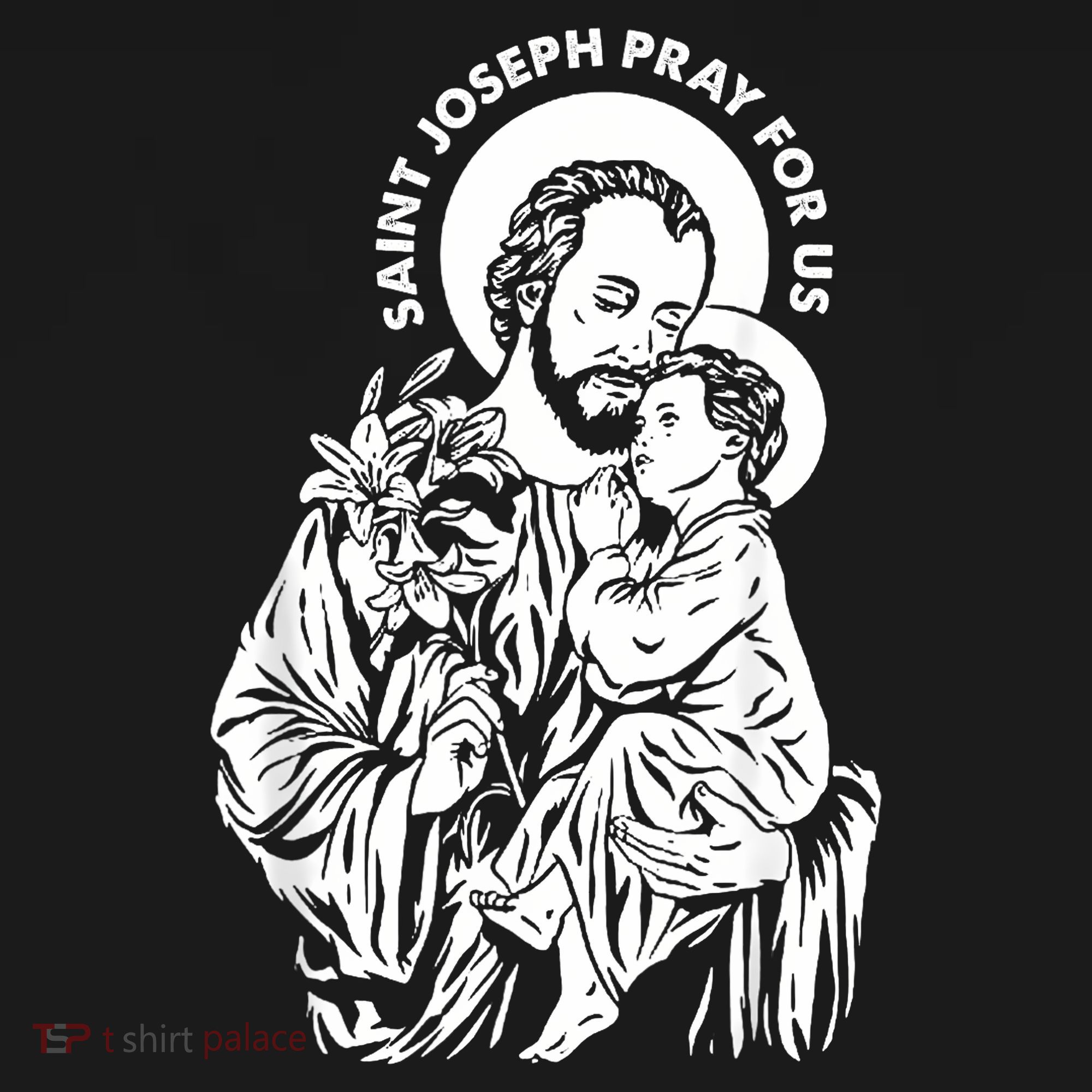 St Joseph and Jesus Pray for Us Catholic Saints Mousepad