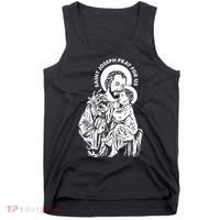 St Joseph and Jesus Pray for Us Catholic Saints Tank Top thumb 0