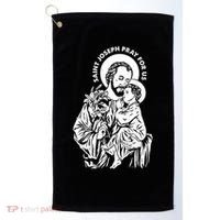 St Joseph and Jesus Pray for Us Catholic Saints Golf Towel thumb 0