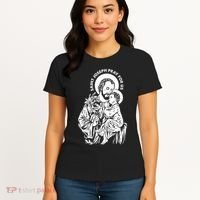 St Joseph and Jesus Pray for Us Catholic Saints Women's T-Shirt thumb 4