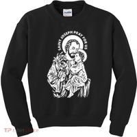 St Joseph and Jesus Pray for Us Catholic Saints Kids Sweatshirt thumb 0