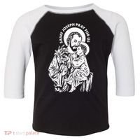 St Joseph and Jesus Pray for Us Catholic Saints Toddler Fine Jersey T-Shirt thumb 0