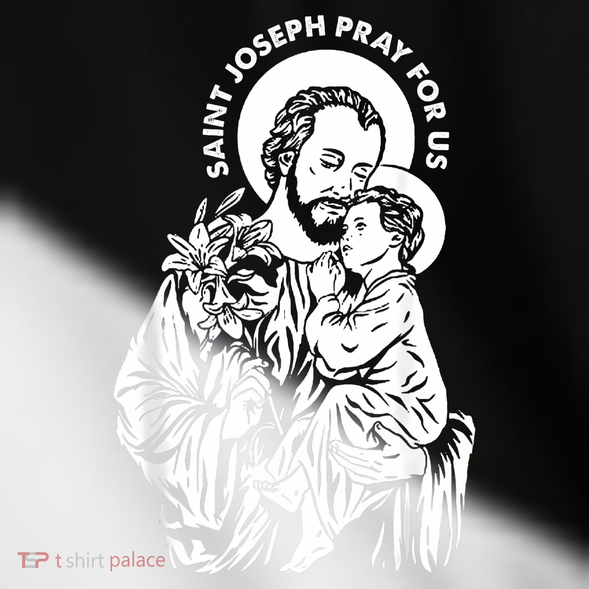 St Joseph and Jesus Pray for Us Catholic Saints Toddler Fine Jersey T-Shirt