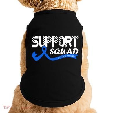 Support Juvenile Arthritis Awareness Squad Ribbon Blue Funny Gift Doggie Tank