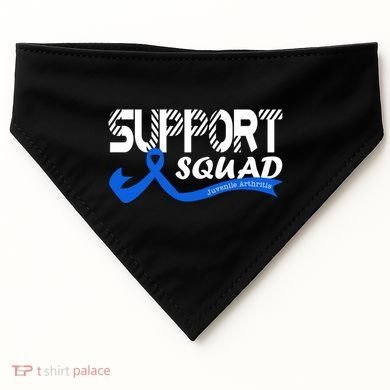 Support Juvenile Arthritis Awareness Squad Ribbon Blue Funny Gift USA-Made Doggie Bandana