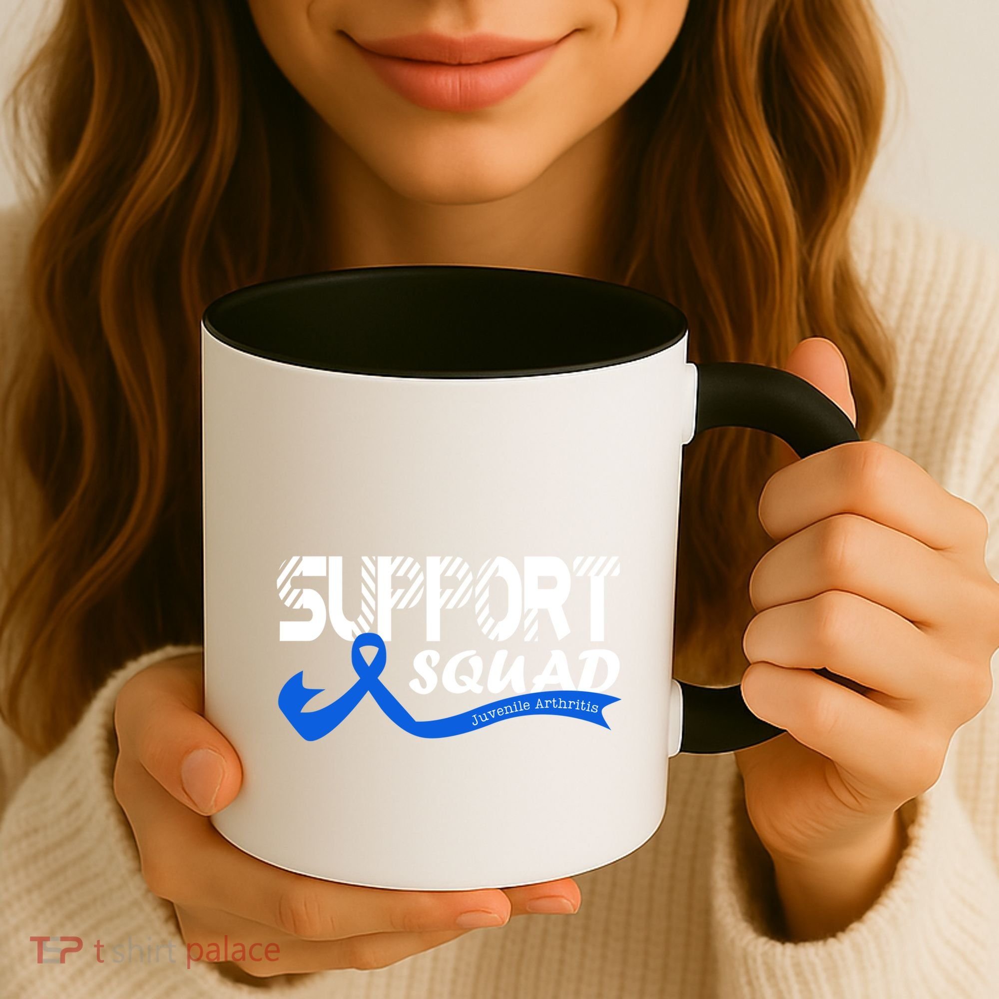 Support Juvenile Arthritis Awareness Squad Ribbon Blue Funny Gift Coffee Mug