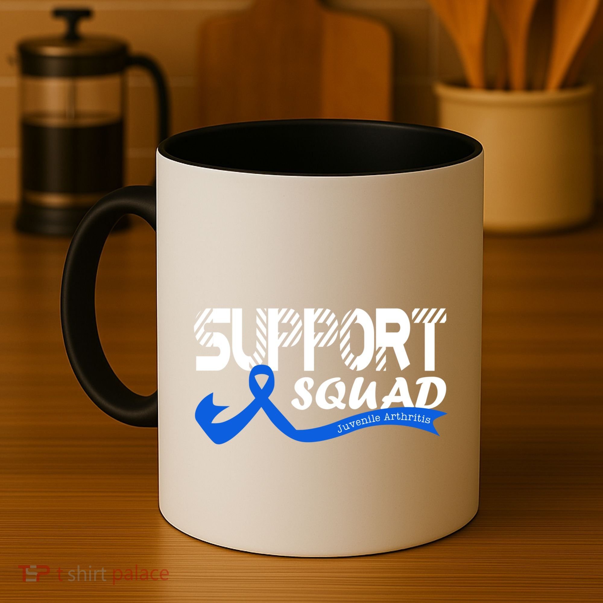 Support Juvenile Arthritis Awareness Squad Ribbon Blue Funny Gift Coffee Mug
