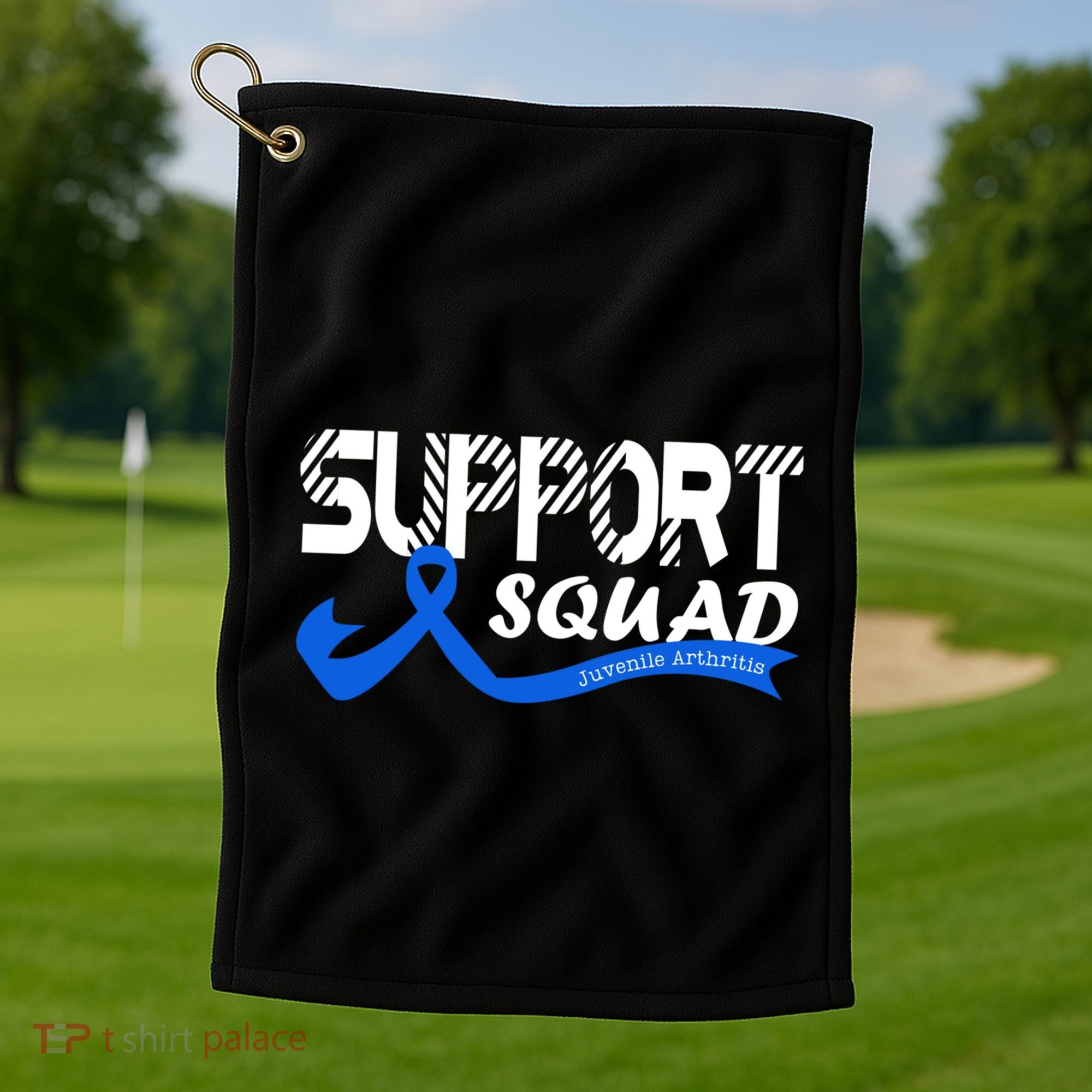 Support Juvenile Arthritis Awareness Squad Ribbon Blue Funny Gift Golf Towel