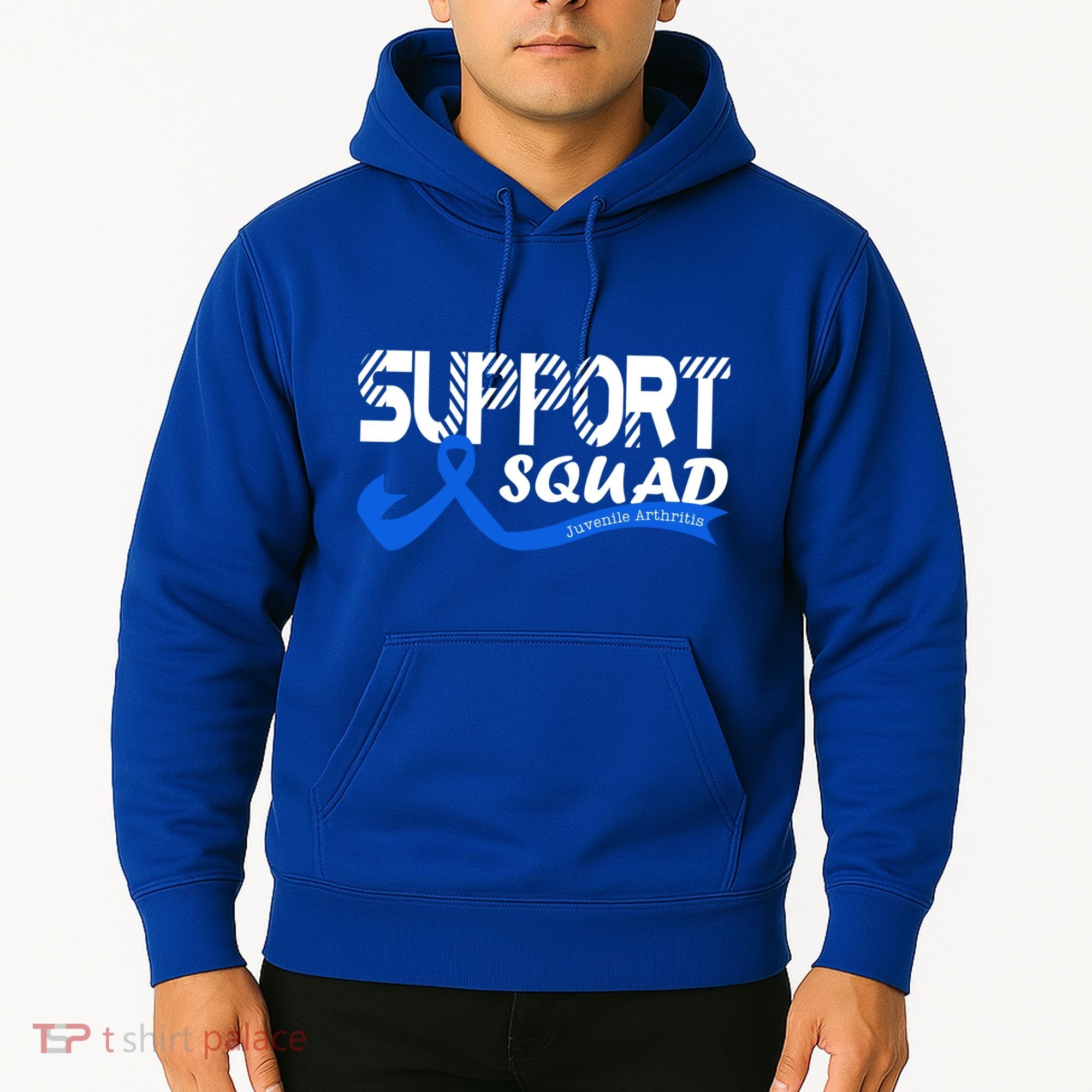 Support Juvenile Arthritis Awareness Squad Ribbon Blue Funny Gift Hoodie