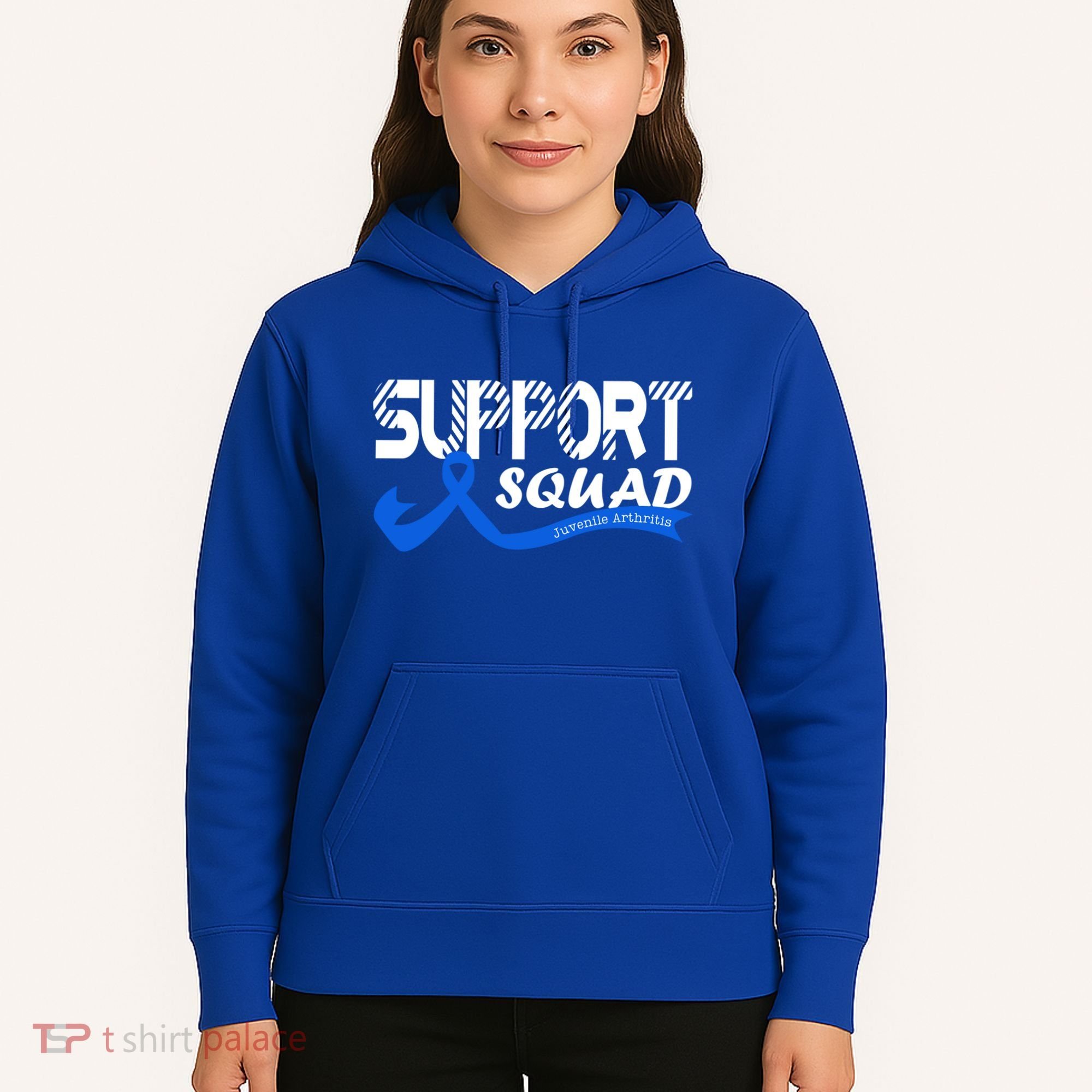 Support Juvenile Arthritis Awareness Squad Ribbon Blue Funny Gift Hoodie