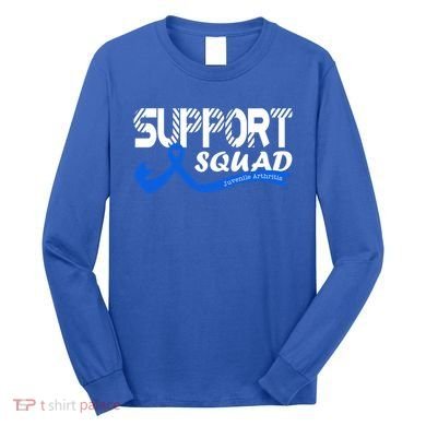 Support Juvenile Arthritis Awareness Squad Ribbon Blue Funny Gift Long Sleeve Shirt
