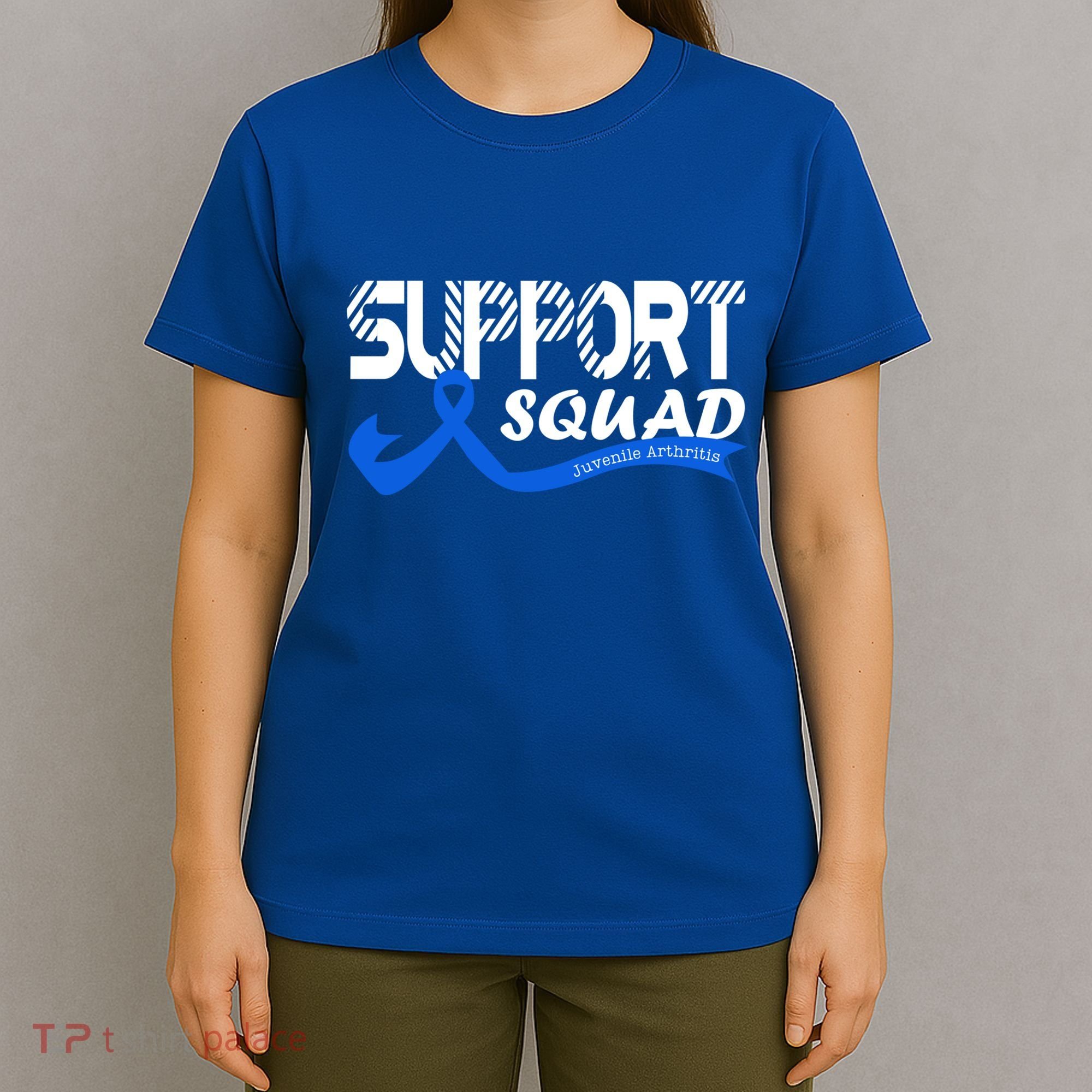 Support Juvenile Arthritis Awareness Squad Ribbon Blue Funny Gift T-Shirt