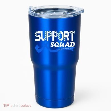 Support Juvenile Arthritis Awareness Squad Ribbon Blue Funny Gift Tumbler