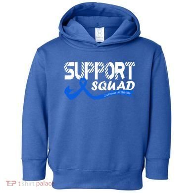 Support Juvenile Arthritis Awareness Squad Ribbon Blue Funny Gift Toddler Hoodie