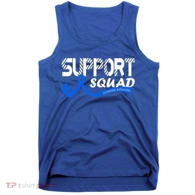 Support Juvenile Arthritis Awareness Squad Ribbon Blue Funny Gift Tank Top