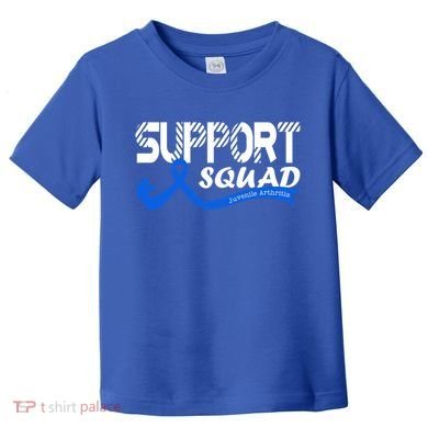 Support Juvenile Arthritis Awareness Squad Ribbon Blue Funny Gift Toddler T-Shirt