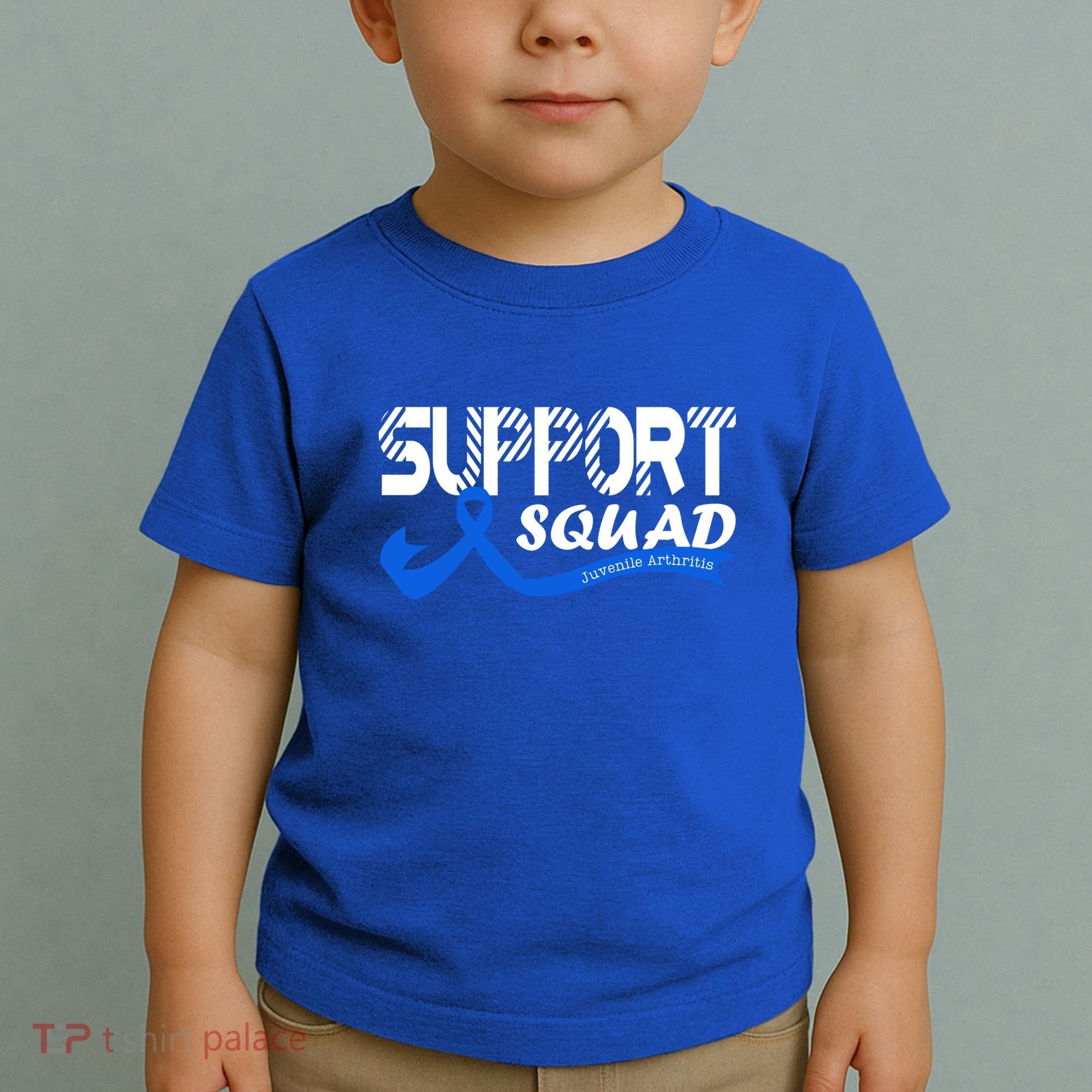 Support Juvenile Arthritis Awareness Squad Ribbon Blue Funny Gift Toddler T-Shirt