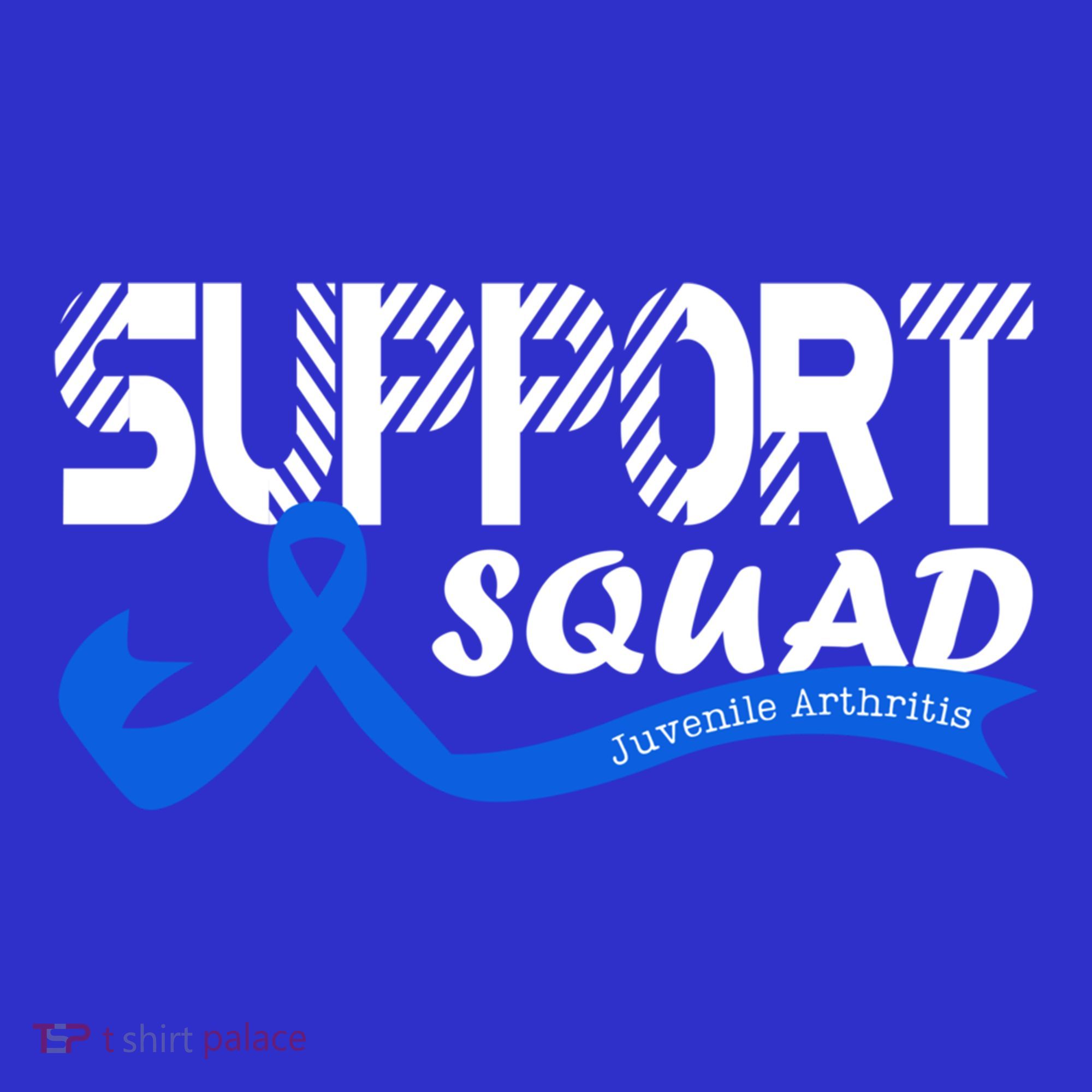 Support Juvenile Arthritis Awareness Squad Ribbon Blue Funny Gift Women's T-Shirt