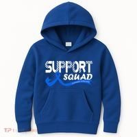 Support Juvenile Arthritis Awareness Squad Ribbon Blue Funny Gift Kids Hoodie thumb 0