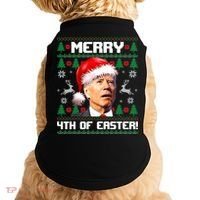 Santa Joe Biden Merry 4th Of Easter Ugly Sweater Christmas Sweatshirt Doggie Tank thumb 0