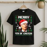 Santa Joe Biden Merry 4th Of Easter Ugly Sweater Christmas Sweatshirt T-Shirt thumb 2