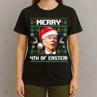 Santa Joe Biden Merry 4th Of Easter Ugly Sweater Christmas Sweatshirt T-Shirt thumb 4