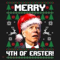 Santa Joe Biden Merry 4th Of Easter Ugly Sweater Christmas Sweatshirt Women's Hoodie thumb 2