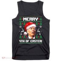 Santa Joe Biden Merry 4th Of Easter Ugly Sweater Christmas Sweatshirt Tank Top thumb 0