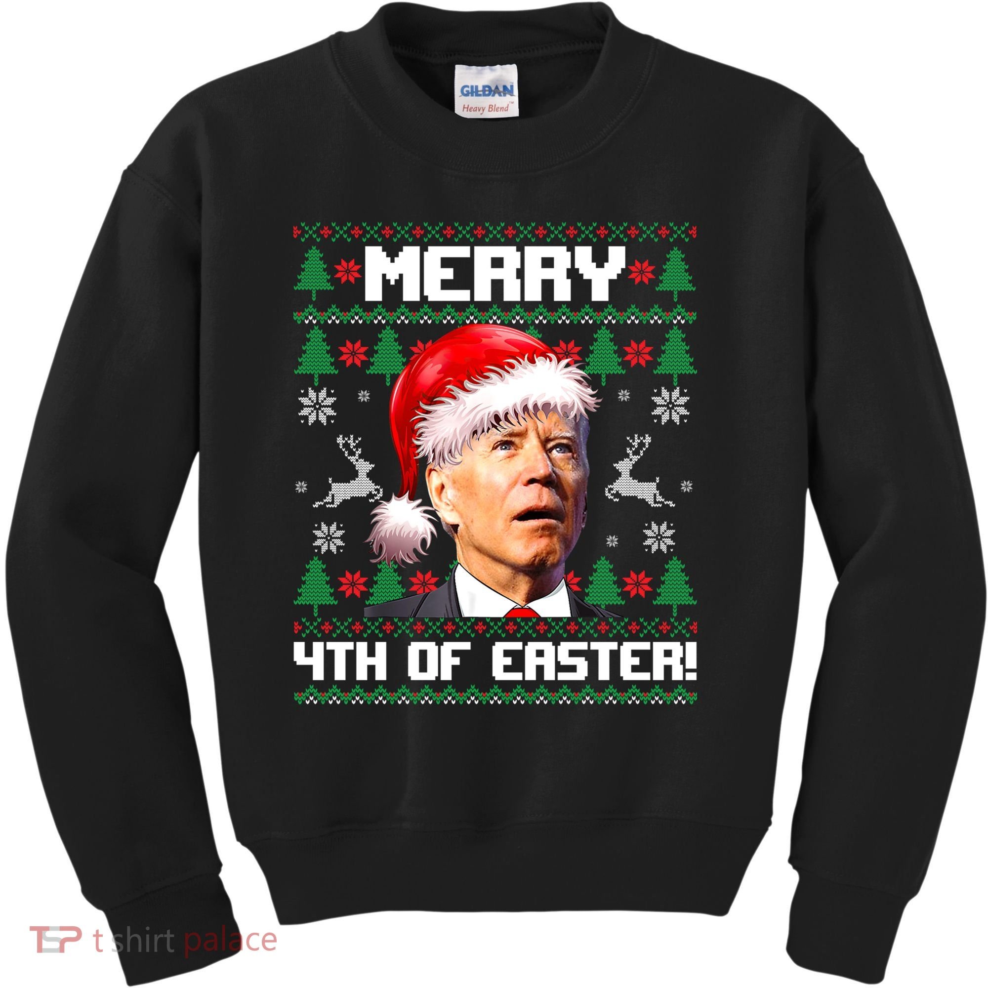 Santa Joe Biden Merry 4th Of Easter Ugly Sweater Christmas Sweatshirt Kids Sweatshirt