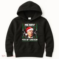 Santa Joe Biden Merry 4th Of Easter Ugly Sweater Christmas Sweatshirt Kids Hoodie thumb 0