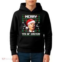 Santa Joe Biden Merry 4th Of Easter Ugly Sweater Christmas Sweatshirt Kids Hoodie thumb 4